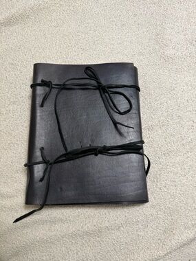 Leather notebook blue 10x13 inch